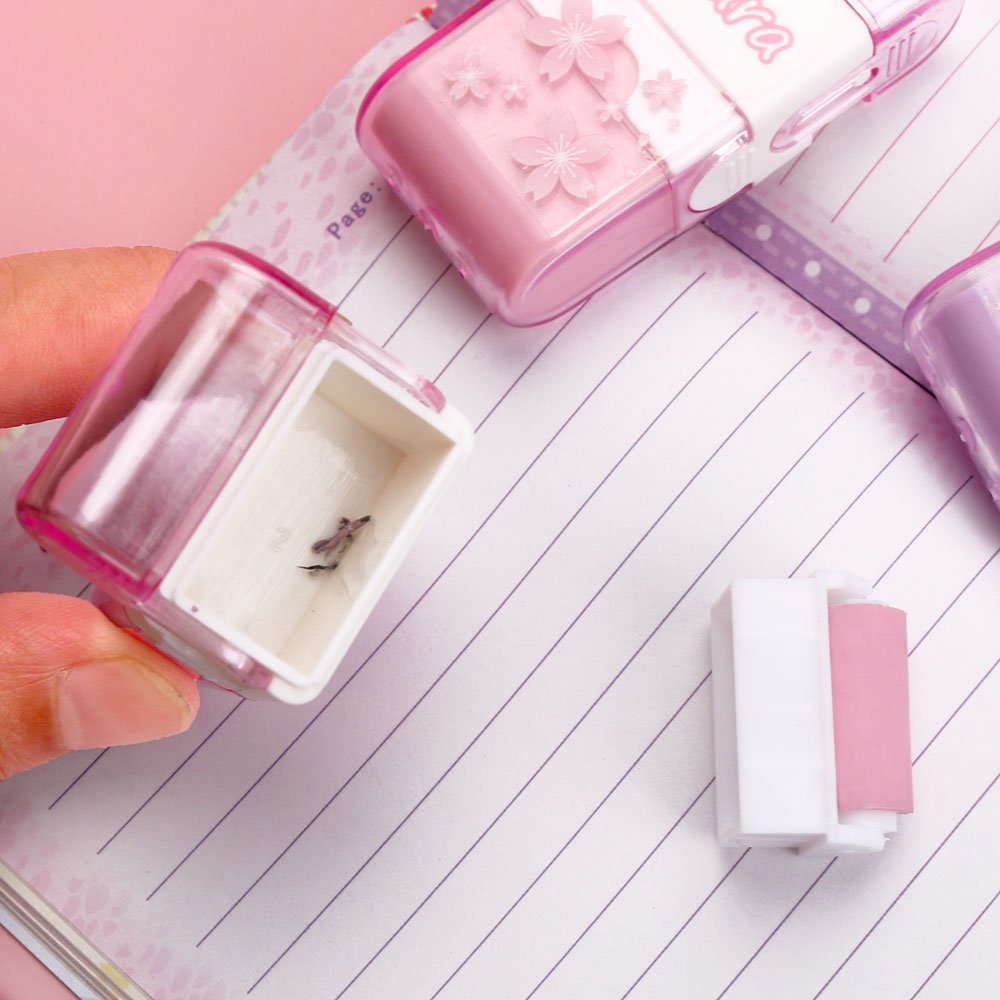 Lovely pink roller multi-functional stationery collecting debris student present wide use pencil eraser