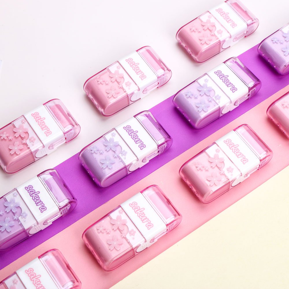 Lovely pink roller multi-functional stationery collecting debris student present wide use pencil eraser