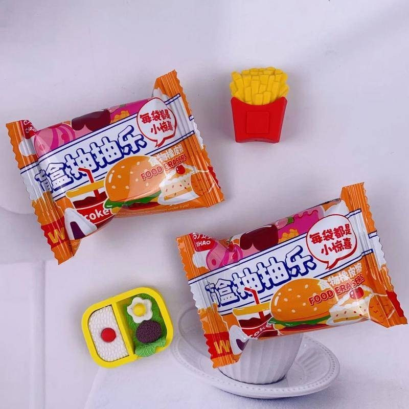 Creative Cute Kawaii Hamburger Food Drink Eraser School Office Supply Kids Gift Rubber stationery Novelty lovely birthday gift