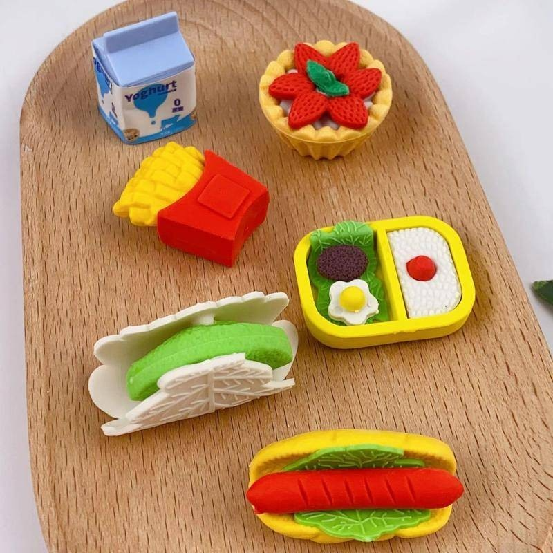 Creative Cute Kawaii Hamburger Food Drink Eraser School Office Supply Kids Gift Rubber stationery Novelty lovely birthday gift