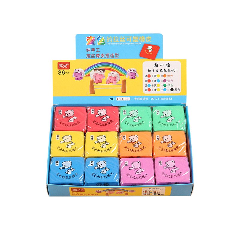 Eurolucky Brushed Eraser Primary Eraser For Children Plastic Erasers For Kids Color Change