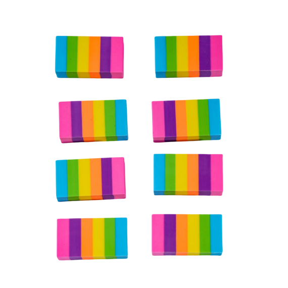 Factory Creative fancy custom pencil rubber eraser promotional rainbow eraser for office & school supplies