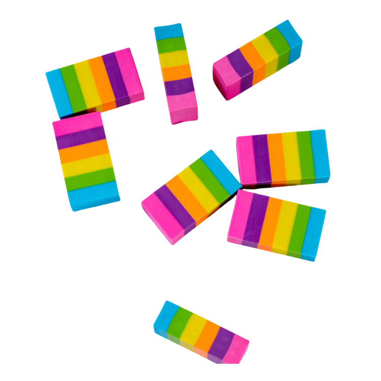 Factory Creative fancy custom pencil rubber eraser promotional rainbow eraser for office & school supplies