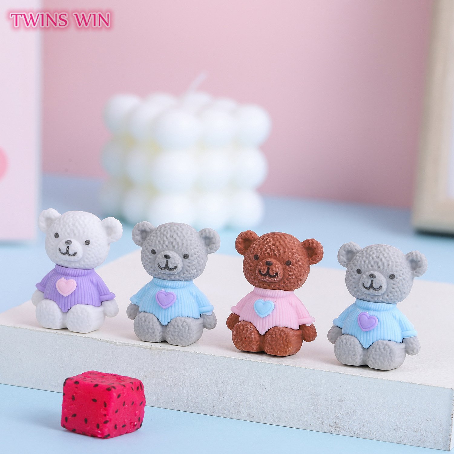 Exam Painting Eraser Cartoon Animal 3D Eraser Mini Cute Bear Student Eraser 770