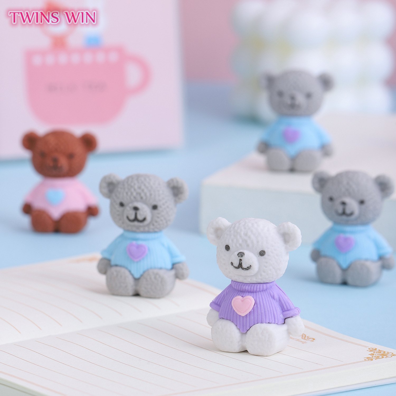 Exam Painting Eraser Cartoon Animal 3D Eraser Mini Cute Bear Student Eraser 770