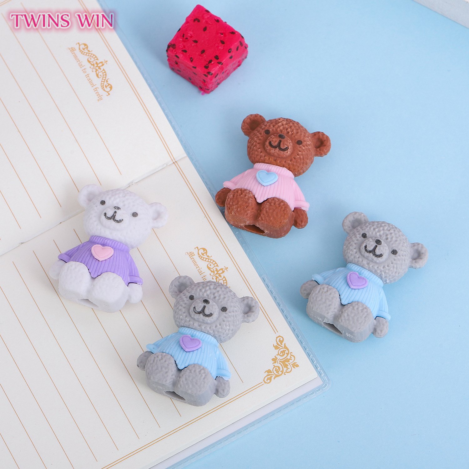Exam Painting Eraser Cartoon Animal 3D Eraser Mini Cute Bear Student Eraser 770