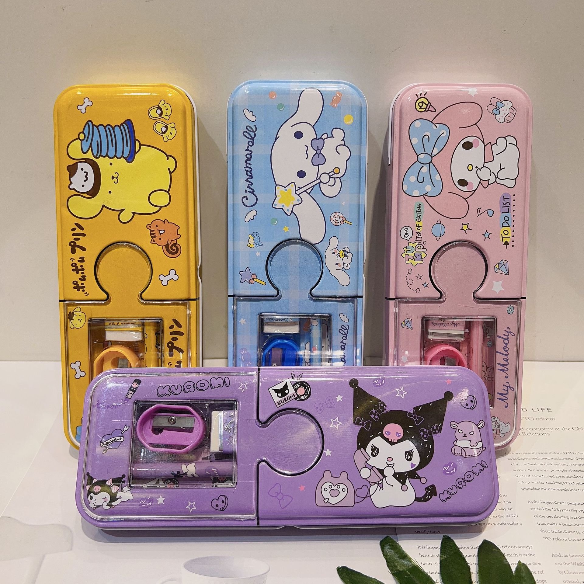 Animal 2-layer Pencil Case Children's Stationery Box Boys Girls Pen Box School Supplies