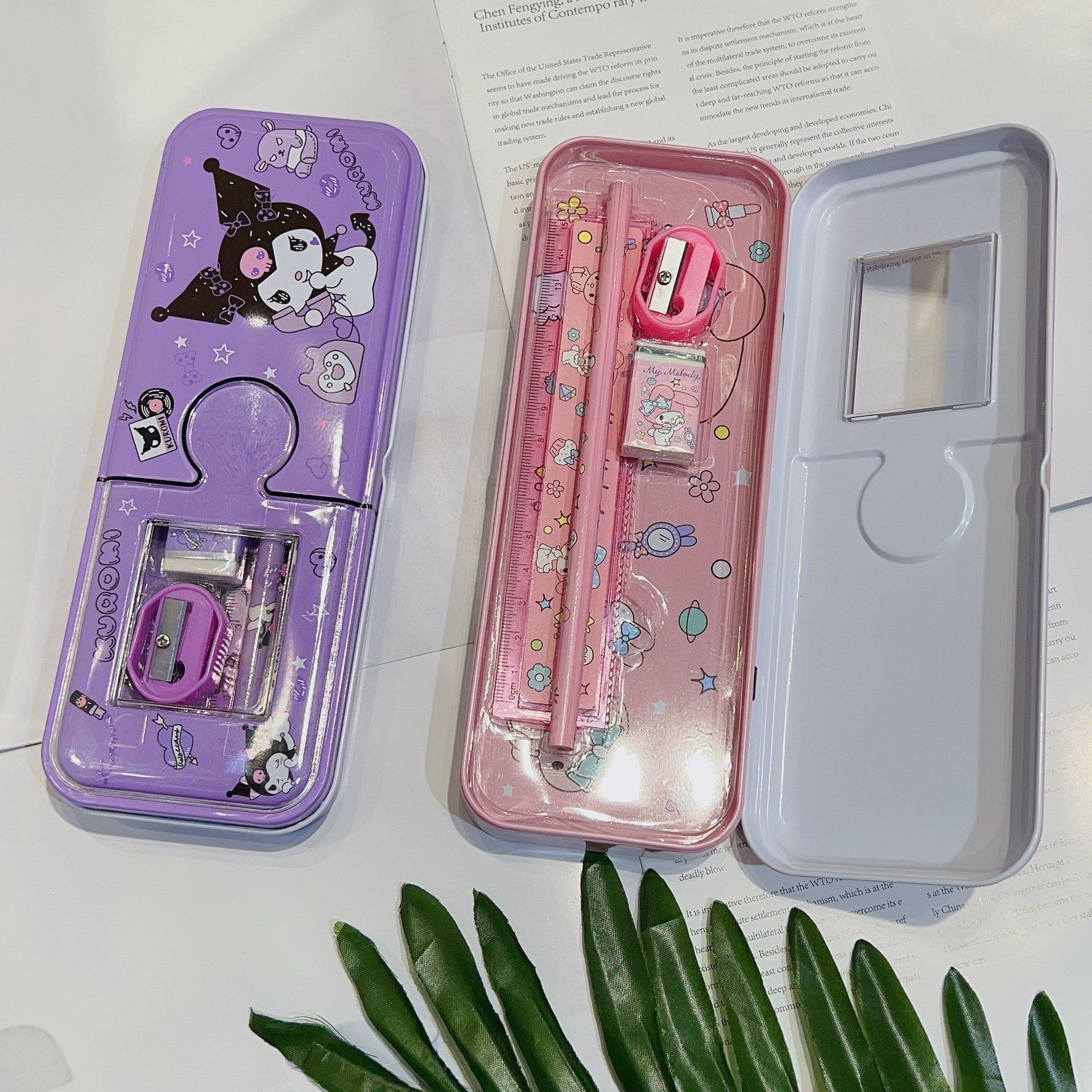 Animal 2-layer Pencil Case Children's Stationery Box Boys Girls Pen Box School Supplies