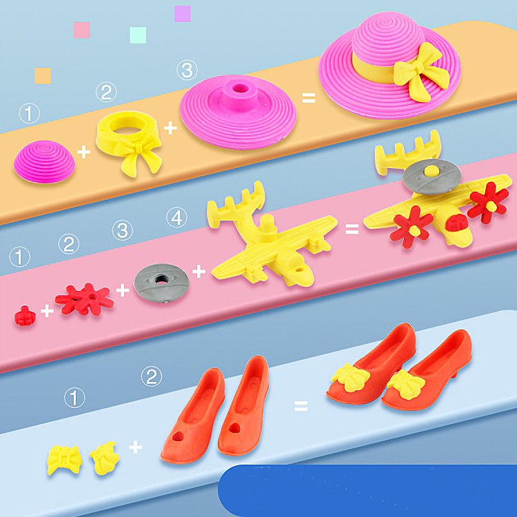 2022 New Stationery Cartoon 3D Monster Spaceship Shape Kids Toy Eraser