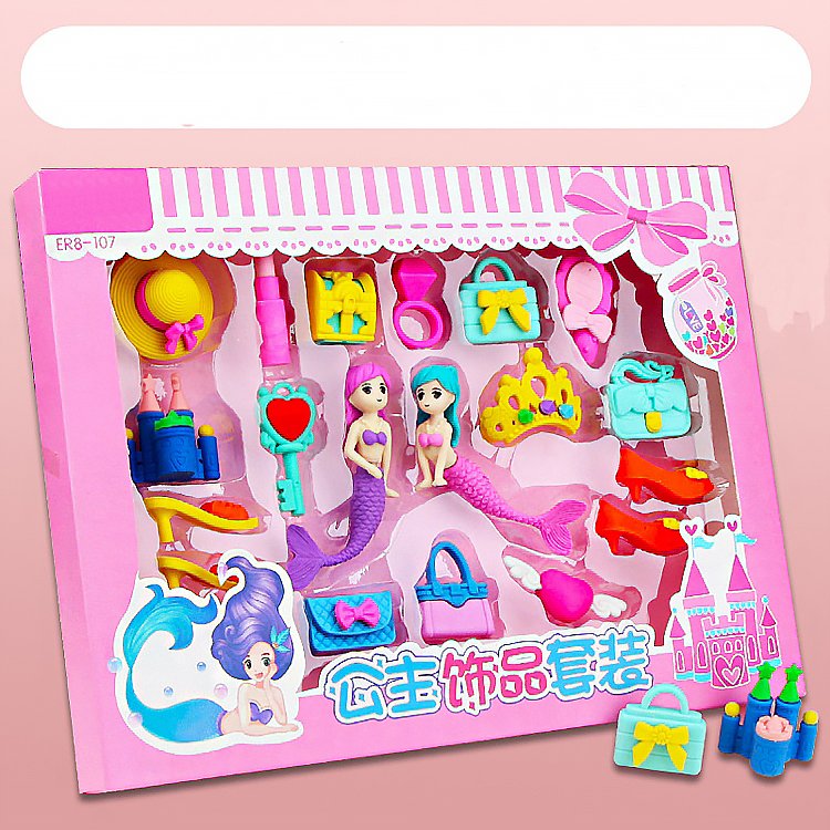 2022 New Stationery Cartoon 3D Monster Spaceship Shape Kids Toy Eraser