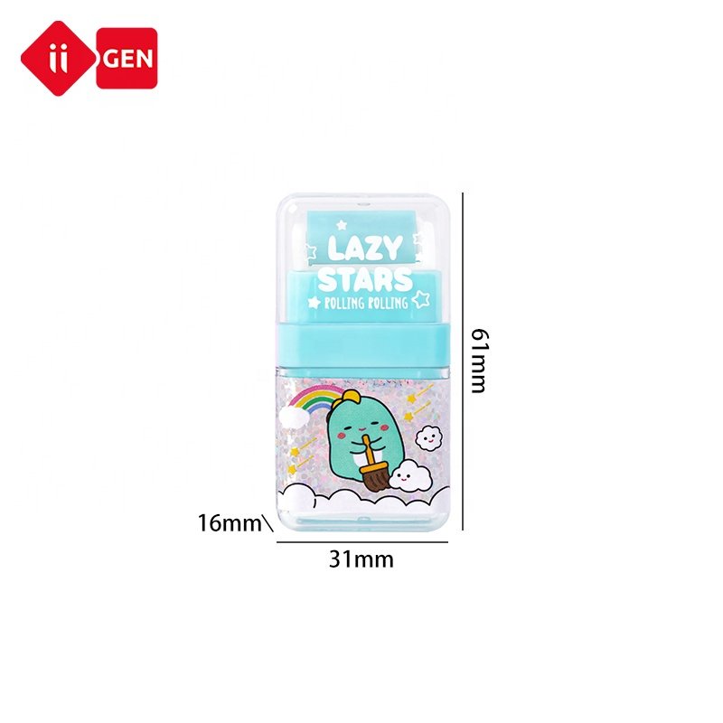 IIGEN Cute Pencil Eraser for Kids School Office Cartoon Animal Roller Colorful Rectangle Eraser Pencil Rubber Erasers
