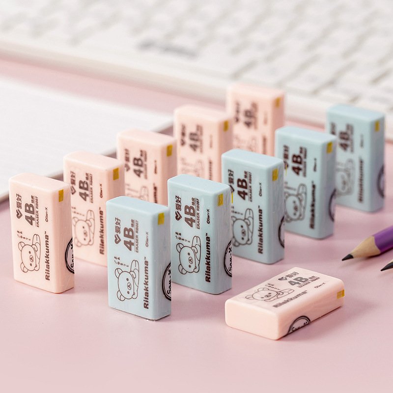 Creative Cartoon Cute Children's Learning Supplies 4B Art Pencil Erasers Students' Wipe-Clean Leather Erasers Leaving No Mark