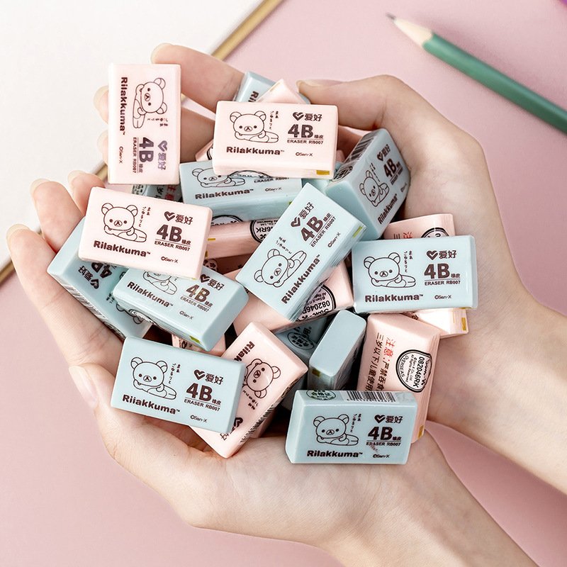 Creative Cartoon Cute Children's Learning Supplies 4B Art Pencil Erasers Students' Wipe-Clean Leather Erasers Leaving No Mark