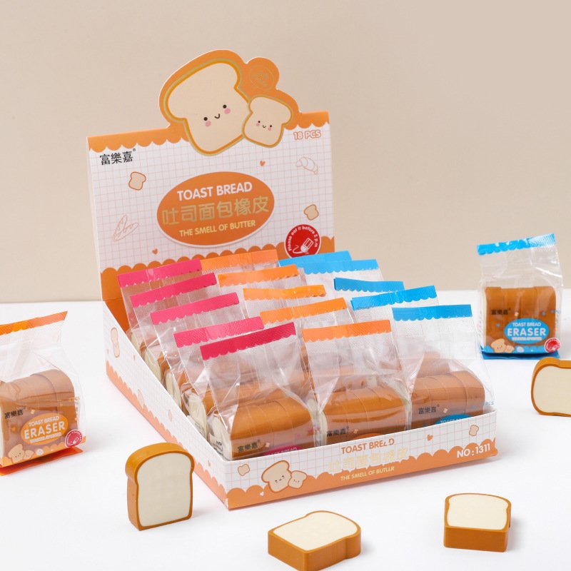 Creative Cute Simulation Biscuit Eraser Cartoon Modeling Eraser Primary School Stationery Prizes Children's Gifts Wholesale