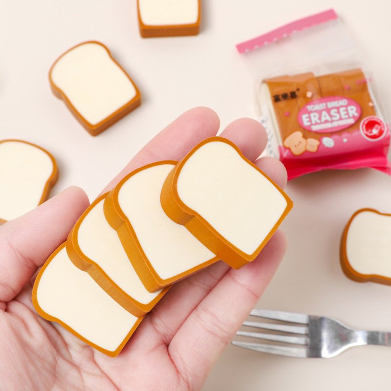 Creative Cute Simulation Biscuit Eraser Cartoon Modeling Eraser Primary School Stationery Prizes Children's Gifts Wholesale