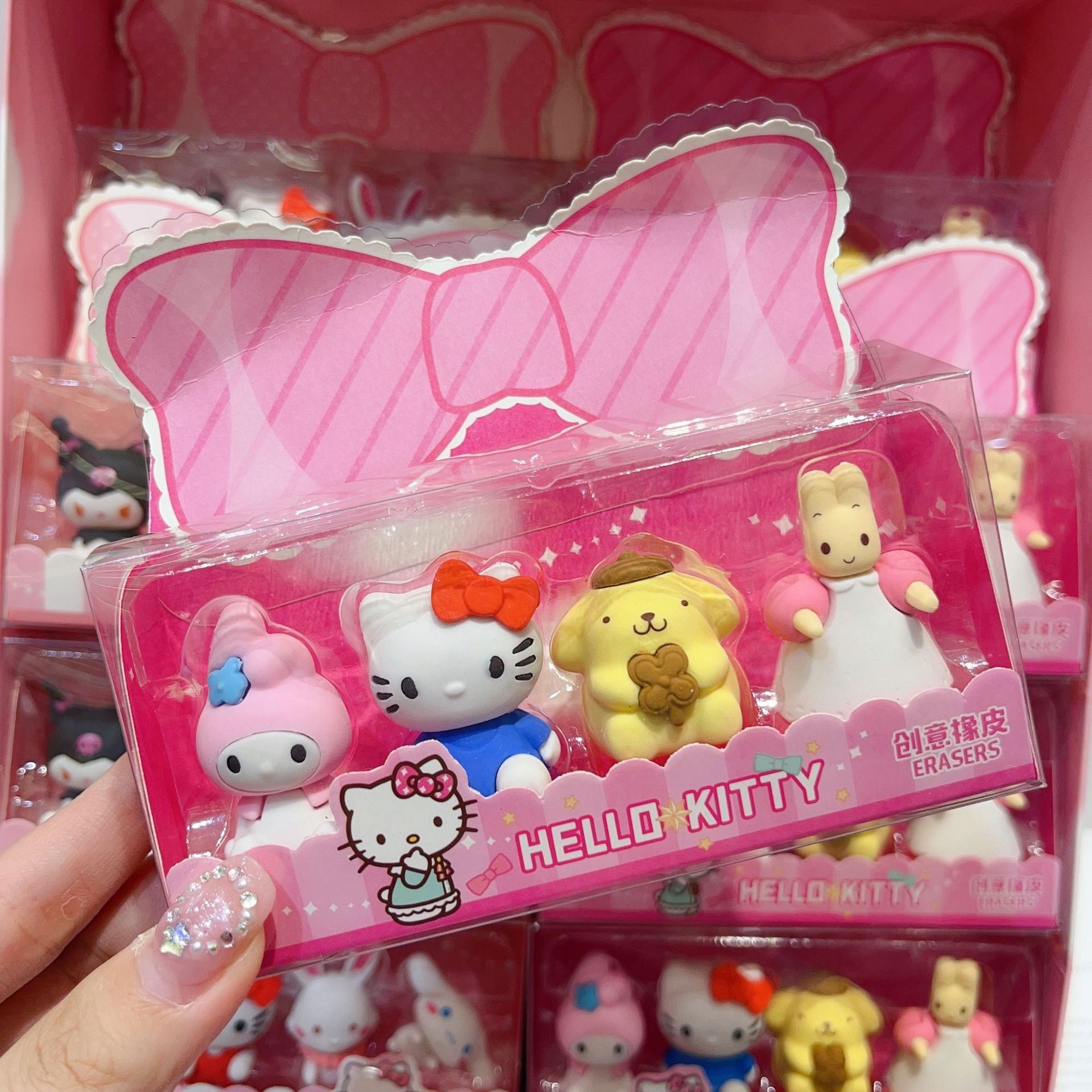 4pcs/Box Animal Erasers Set Anime Cartoon Rubber Pencil Eraser For Kids School Student Stationery Gift