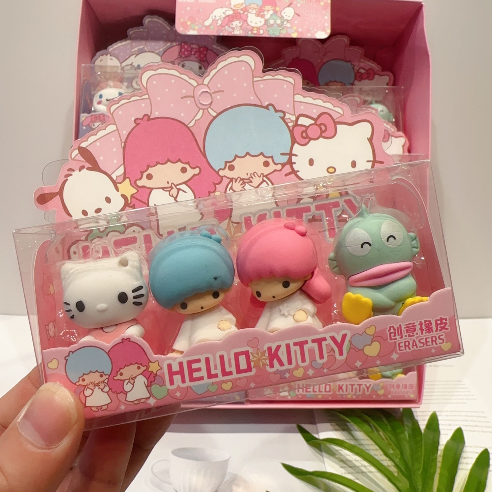 4pcs/Box Animal Erasers Set Anime Cartoon Rubber Pencil Eraser For Kids School Student Stationery Gift