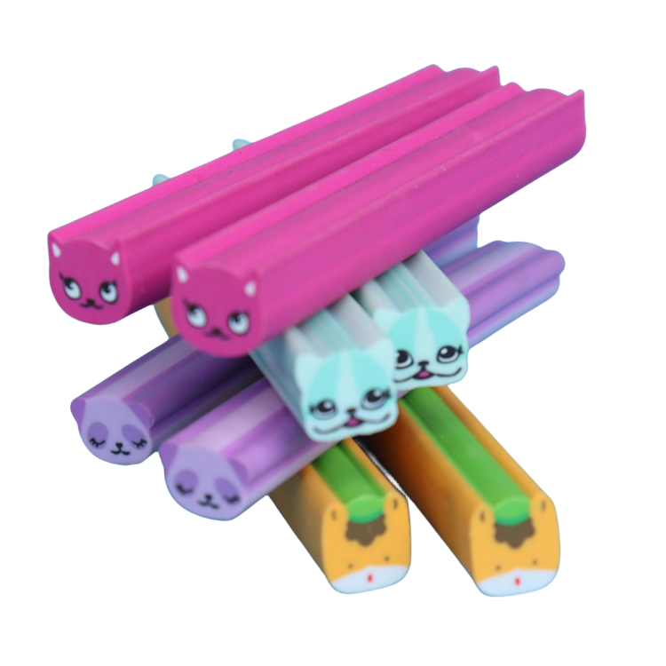 Factory Creative Cartoon Animal cut Eraser Fresh New TPR Material Rubber Can Cut Pencil Perfect Gift for kids
