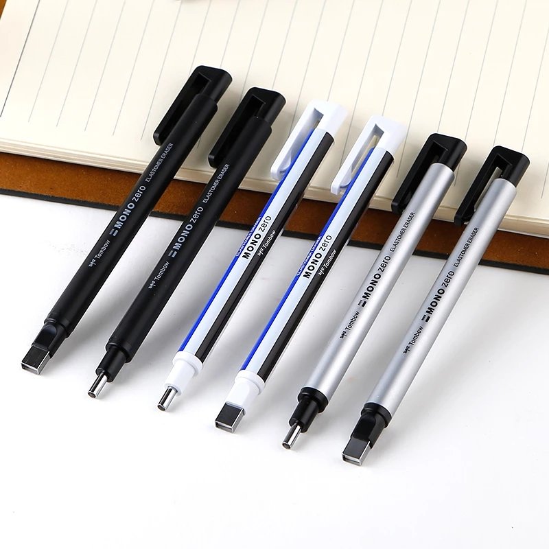 MONO Zero Eraser Mechanical Eraser Refillable Pen Shape Rubber Press Type Drawing Correction School Stationery
