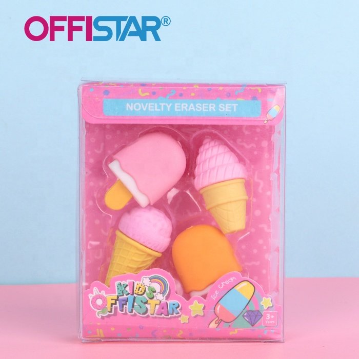 Stationary Set School Eraser Cute Customize Any Color Kawai Erasers Children Stationary Set