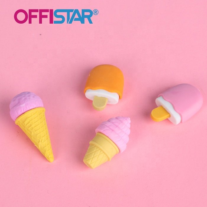 Stationary Set School Eraser Cute Customize Any Color Kawai Erasers Children Stationary Set