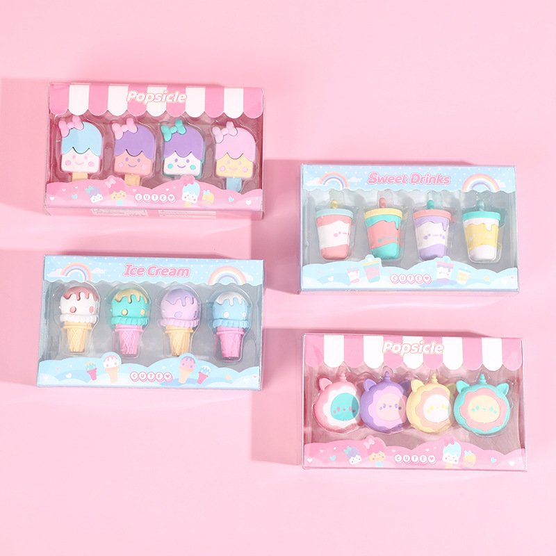 New creative Eraser Cartoon mini eraser Ice Cream Ice cream bar removable children's eraser074