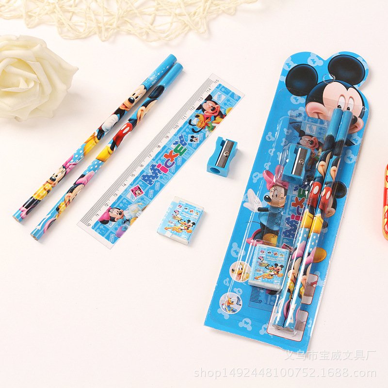 Wholesale Series Kids Stationery Students Eraser Pencil Sharpener Kit School Rewards Supplies