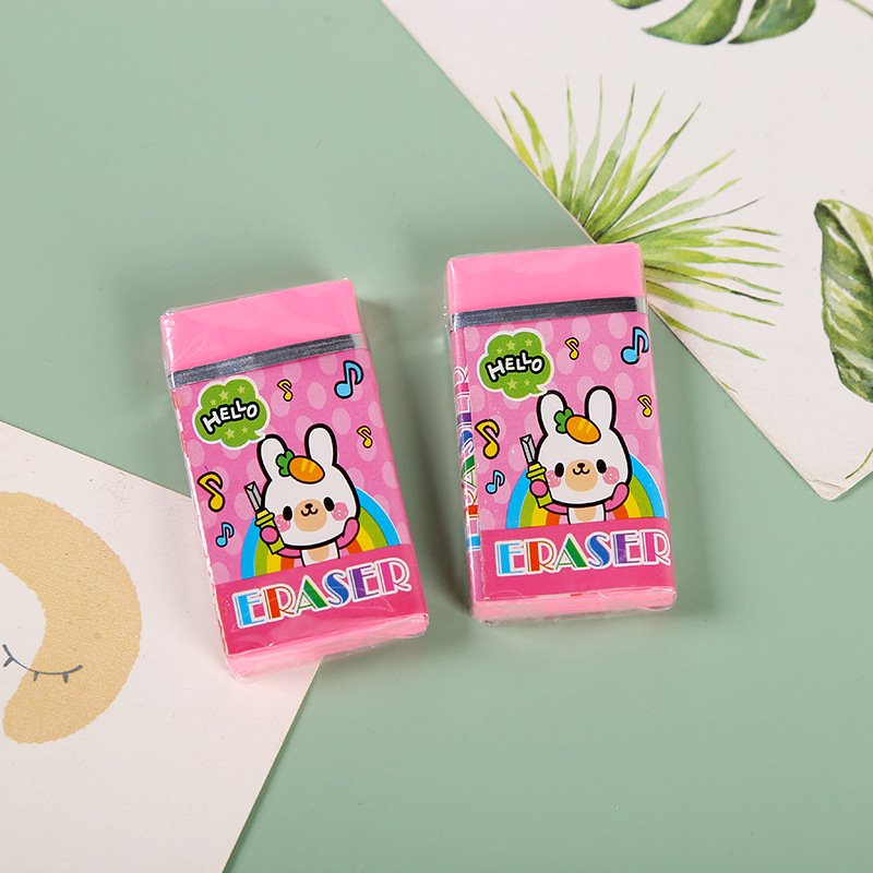 Cartoon square eraser for children's colorful soft eraser student art painting stationery supplies