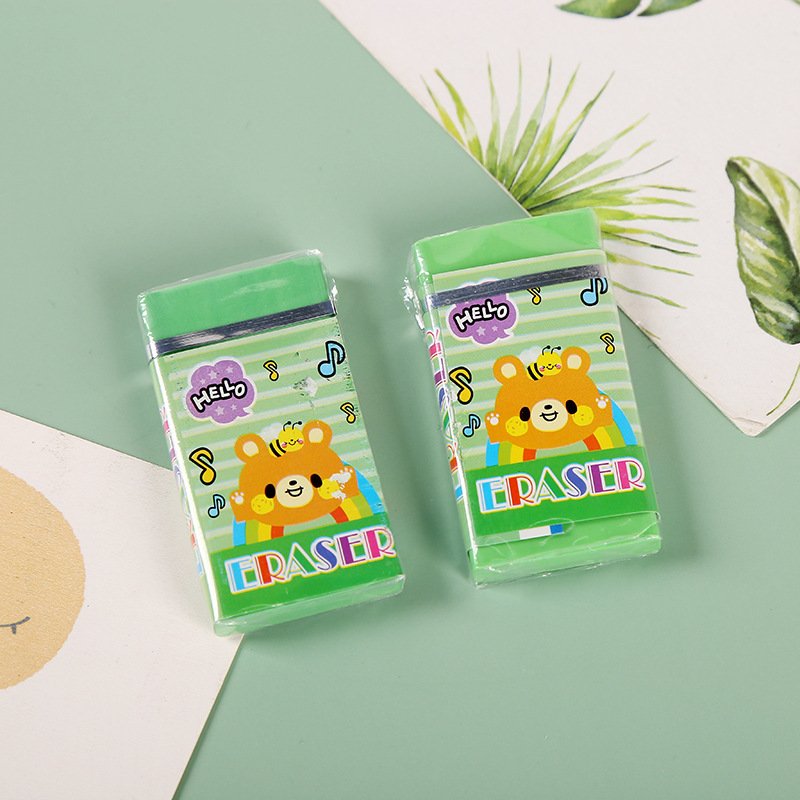 Cartoon square eraser for children's colorful soft eraser student art painting stationery supplies