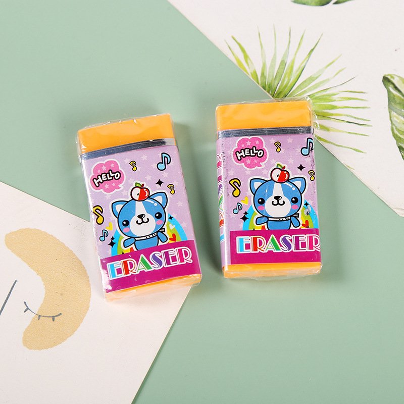 Cartoon square eraser for children's colorful soft eraser student art painting stationery supplies