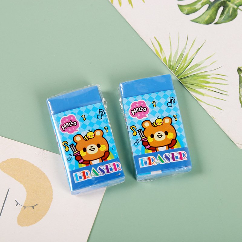 Cartoon square eraser for children's colorful soft eraser student art painting stationery supplies
