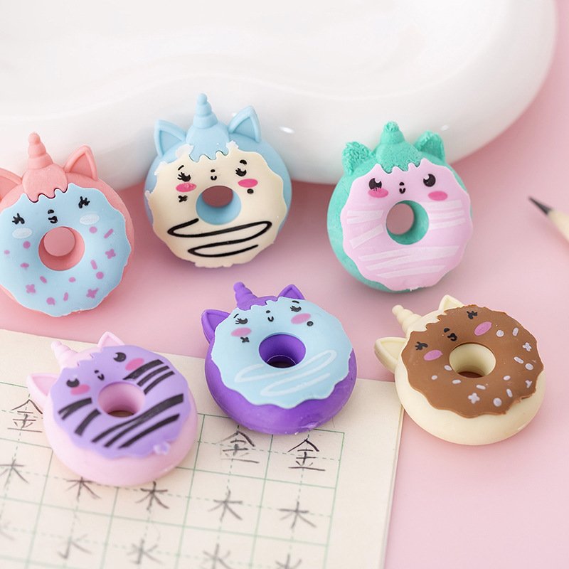 Donut Cute Students Gift Mini Stationery Children's Pencil Cartoon Erasers For School