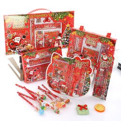 Creative Cartoon Christmas Eraser and Pencil Combination Stationery Set, Children's Christmas School Supplies Gift Wholesale