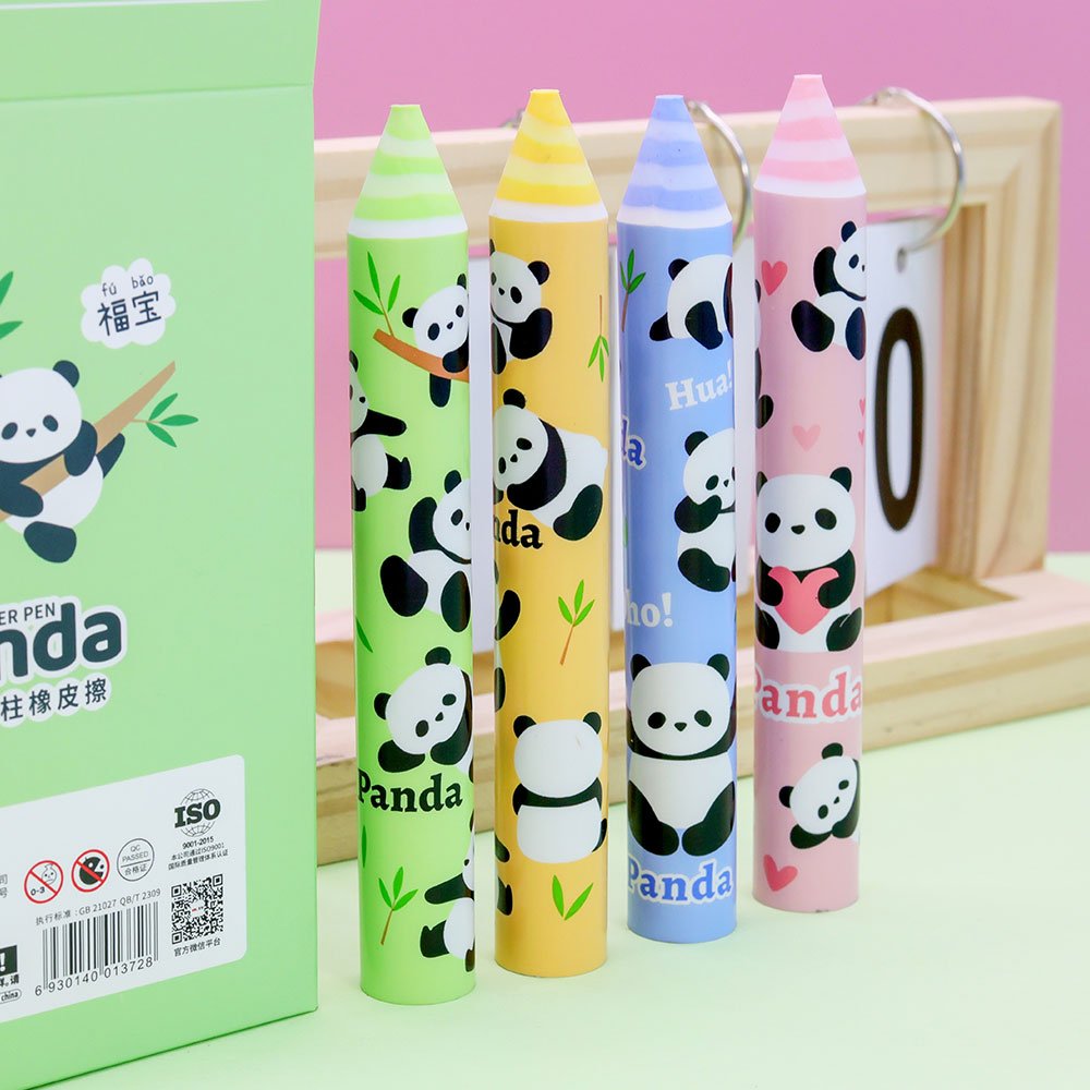 Cute Panda pencil Eraser Colored pen shape Eraser Cartoon Student Supplies Stationery School Factory in stock Children Special