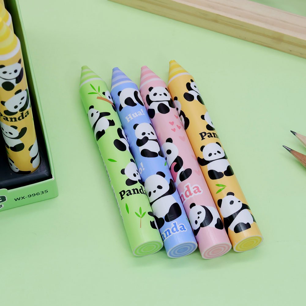 Cute Panda pencil Eraser Colored pen shape Eraser Cartoon Student Supplies Stationery School Factory in stock Children Special