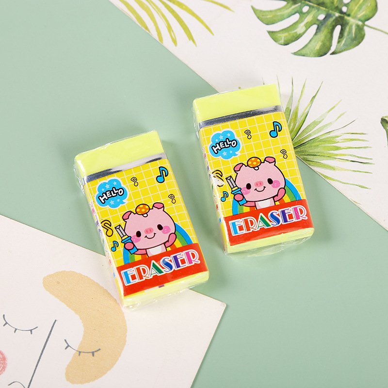Cartoon square eraser for children's colorful soft eraser student art painting stationery supplies