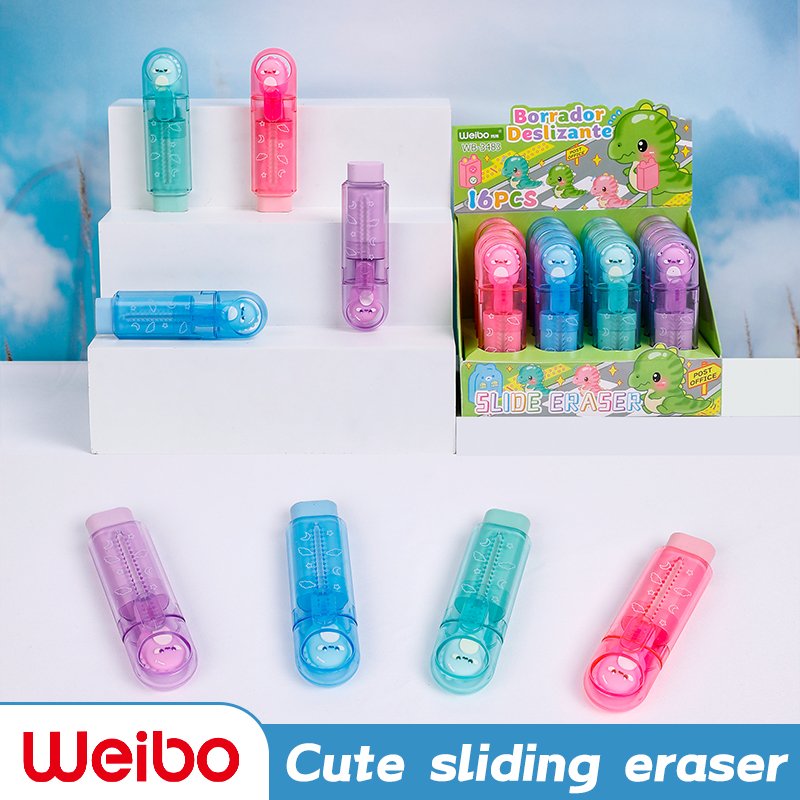 Weibo Push-Pull Design dinosaur Retractable Pencil Eraser Cute Eraser Kids Student eraser rubber