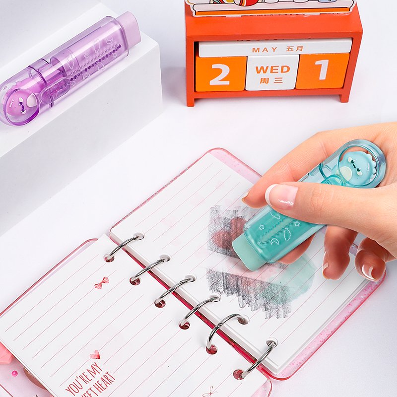 Weibo Push-Pull Design dinosaur Retractable Pencil Eraser Cute Eraser Kids Student eraser rubber