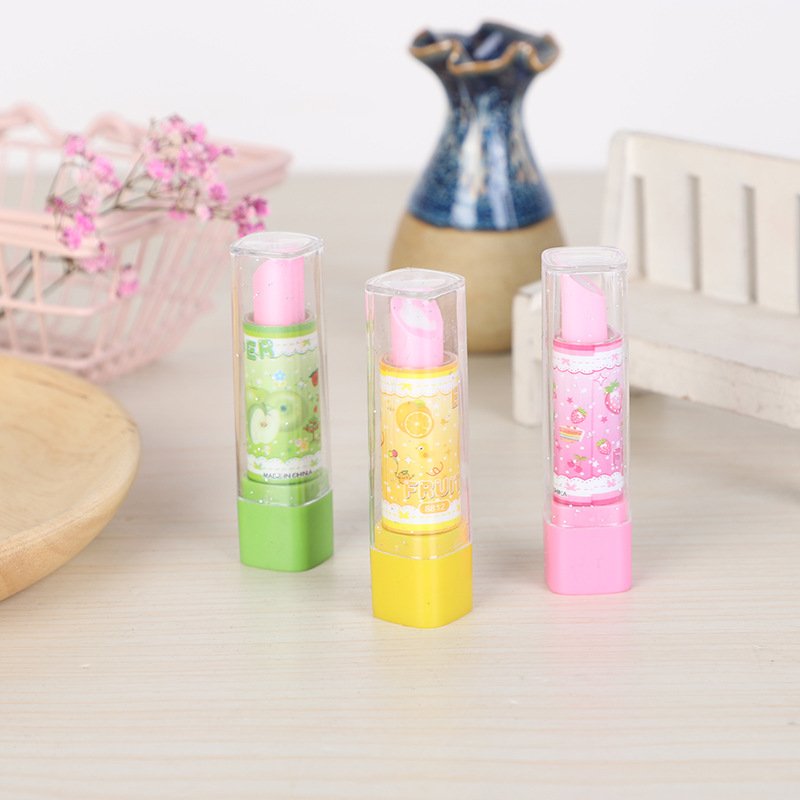 Creative Cartoons Lipstick Pencil Eraser Stationery Eraser Student Mini Eraser
