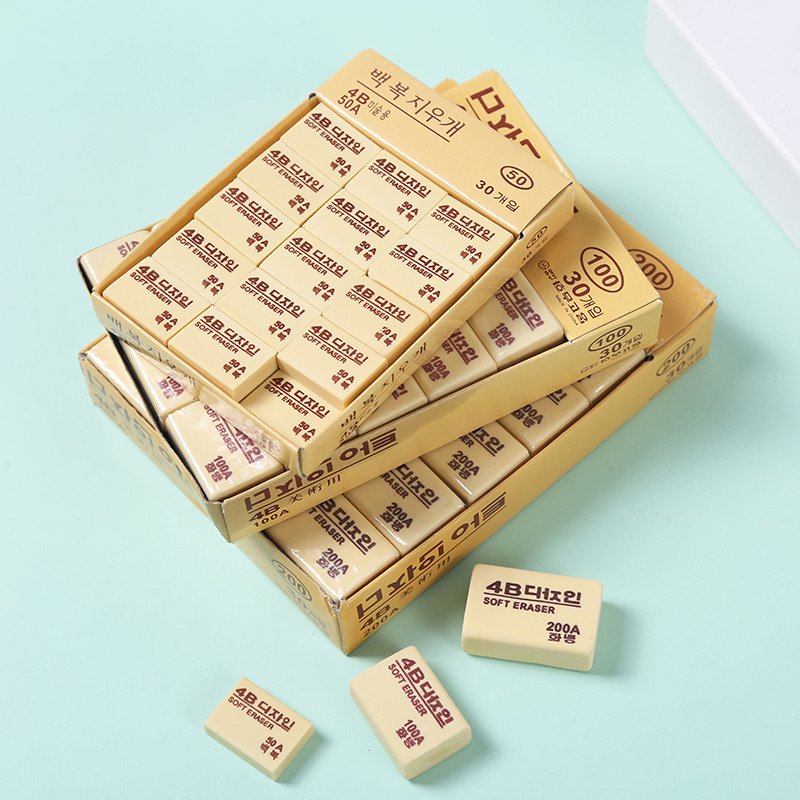 Yubon Wholesale Classic Erasers Soft Clean 4B Kids Pencil Eraser School Supplies Office Stationery Promotional Rubber Eraser