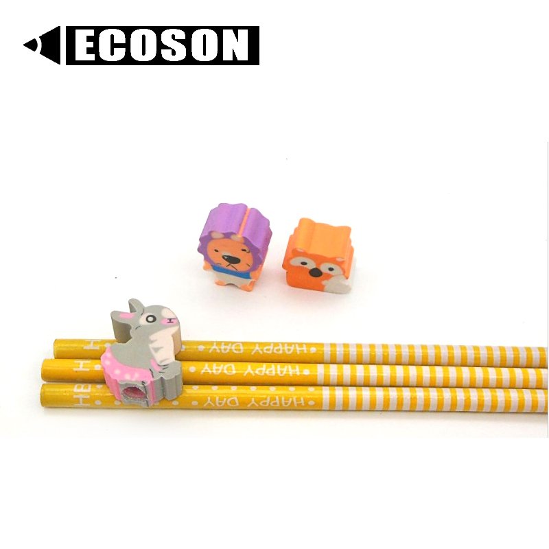 School Erasers for Children Set Topper Custom Shape Rubber White Eco Natural Pencil With Decorative Eraser