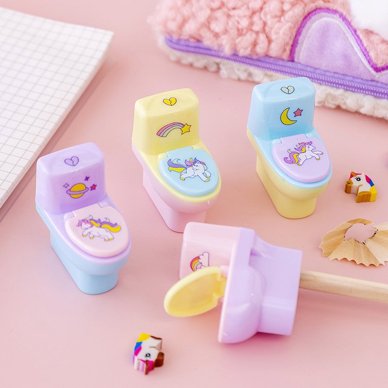 Toilet shaped pencil sharpener, mini single hole pencil sharpener, children's pencil sharpener