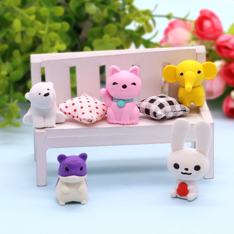 Children's creative cartoon Eraser Kindergarten cute animal shaped eraser