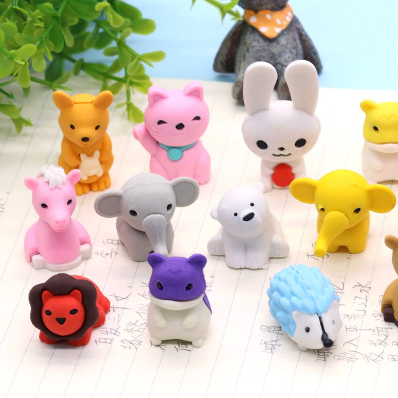 Children's creative cartoon Eraser Kindergarten cute animal shaped eraser