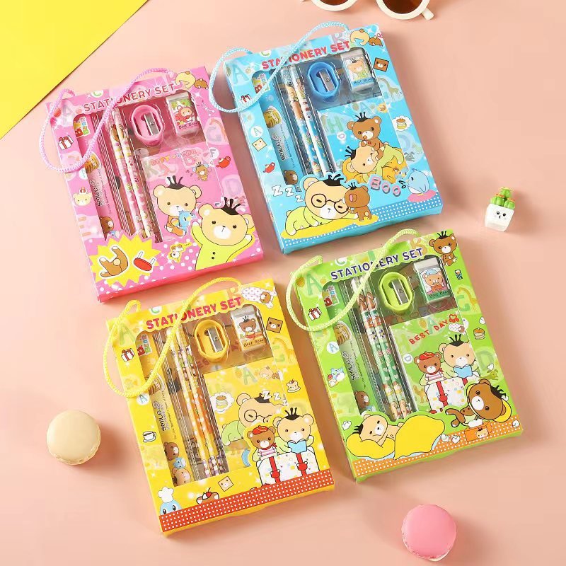 Children's kindergarten School supplies cartoon gift box students boys girls stationery set