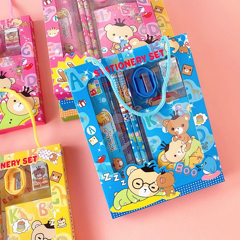 Children's kindergarten School supplies cartoon gift box students boys girls stationery set
