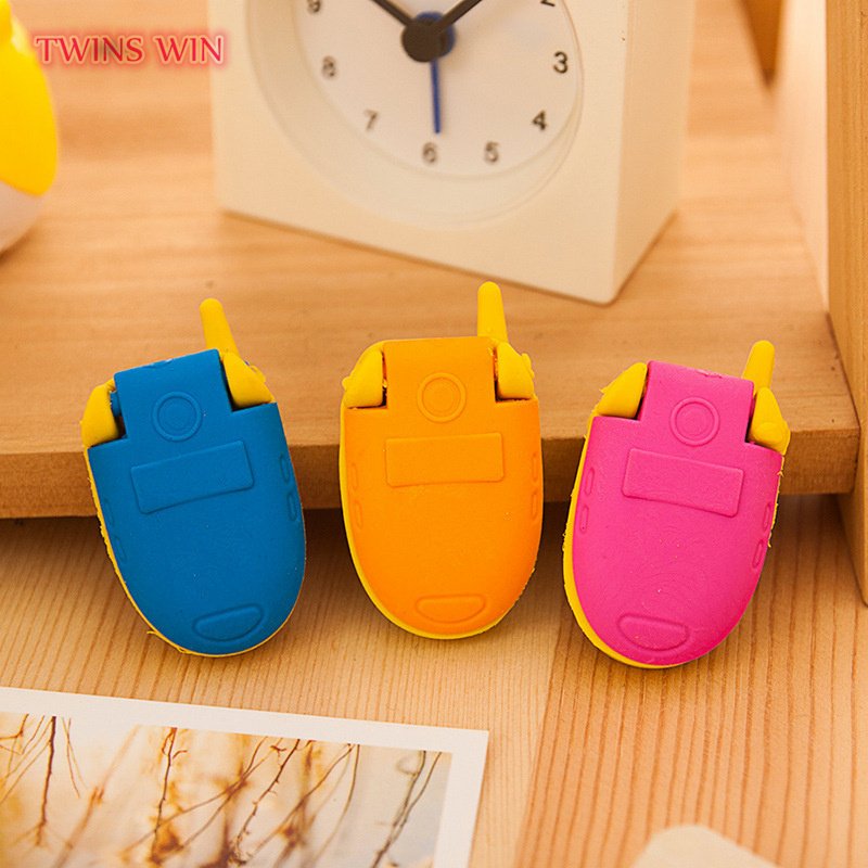 Wholesale School Stationery Prize Christmas Gift Cartoon Flip Phone Design Eraser 759