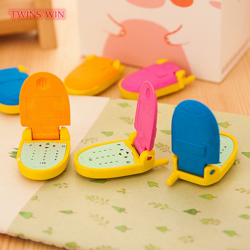Wholesale School Stationery Prize Christmas Gift Cartoon Flip Phone Design Eraser 759