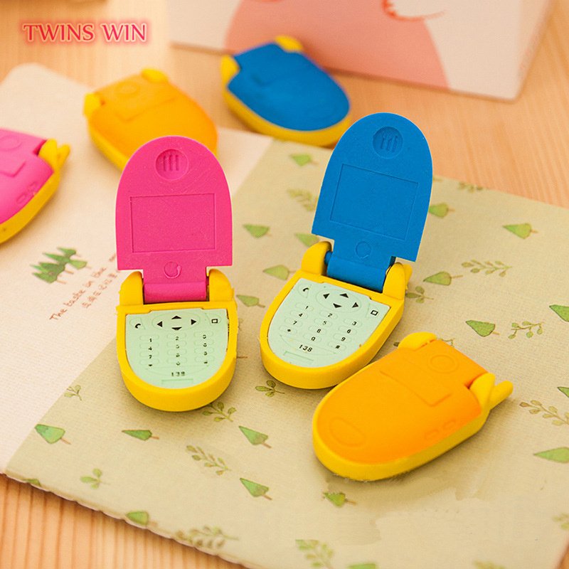 Wholesale School Stationery Prize Christmas Gift Cartoon Flip Phone Design Eraser 759