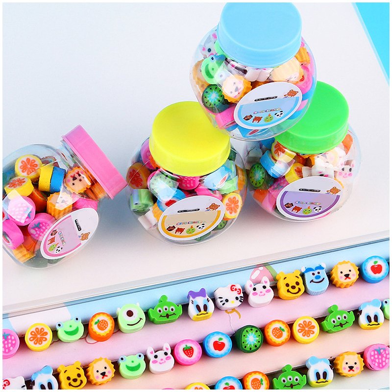Custom children's Pencil Erasers School Stationery Eraser Kids Fruit Shape Cute Small Eraser